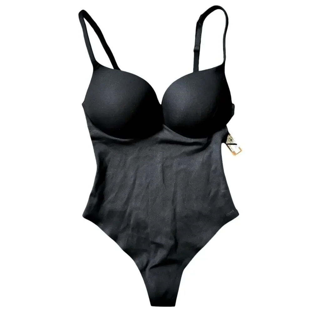 NWT Skims Ultimate Body Thong Bodysuit Onyx Black Size Small Womens